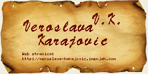 Veroslava Karajović vizit kartica